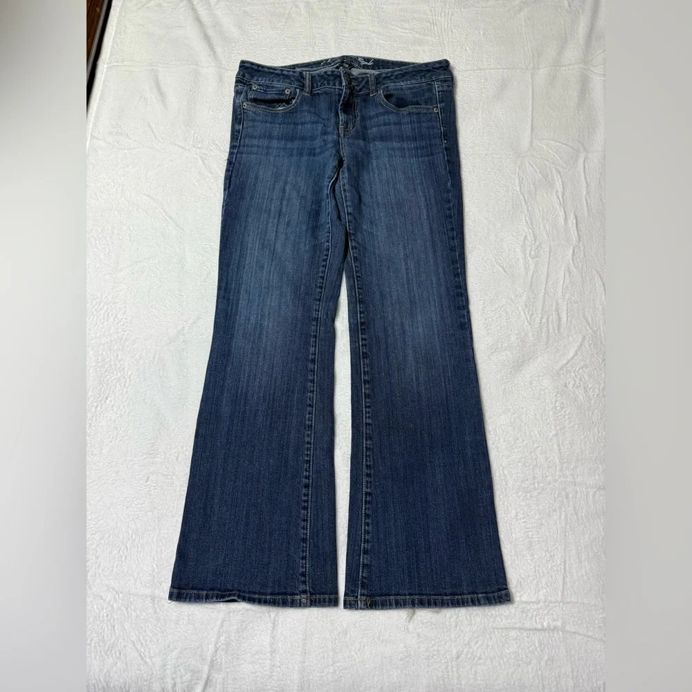 American Eagle Jeans Womens 12‎ Blue Denim Favorite Boyfriend Bootcut Flare